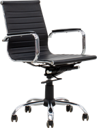 Ergo Medium Back Chair - Black Leather