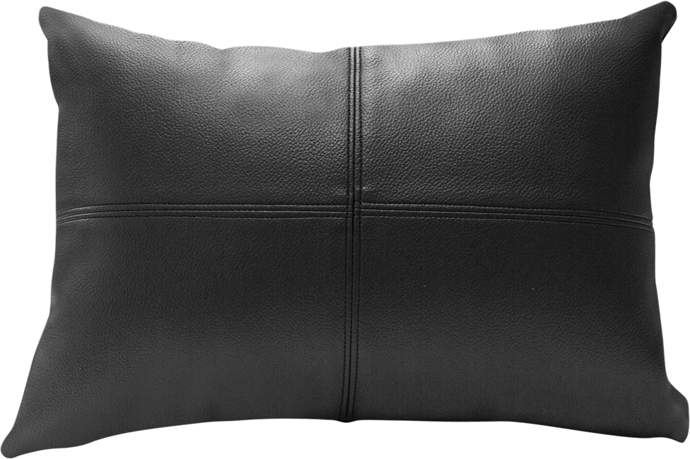 Leather Cushion - Black -  30 x 40cm