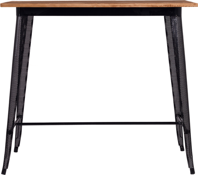 Timber Tolix Bar Table - 120 x 60cm Rect