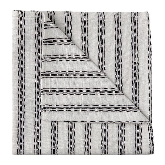 Bistro Stripe Napkin - Ink Black