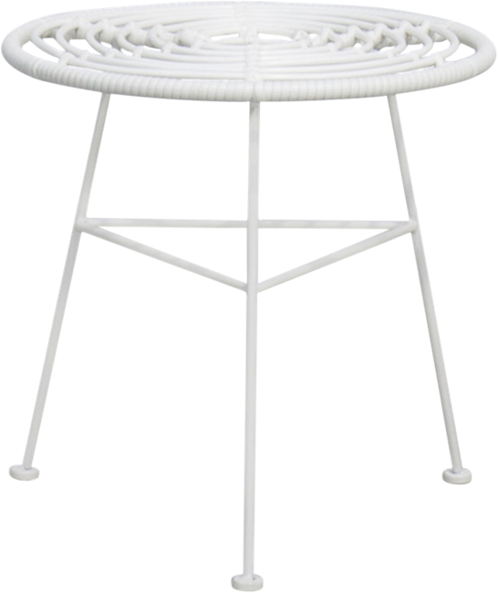 Como Side Table - White Legs - White - 45cm Rnd
