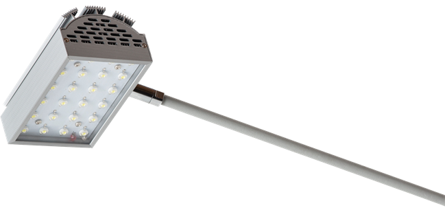 LED Arm Wall Flood - 40 watt - silver head (Warm White)