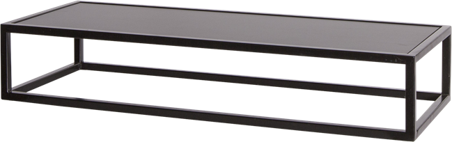 Black Linear Table Riser Frame - Black Top - 80 x 30 x 15cm H