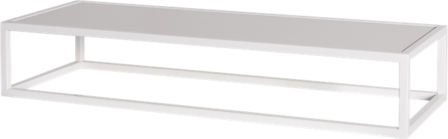White Linear Table Riser Frame - White Top - 80 x 30 x 15cm H
