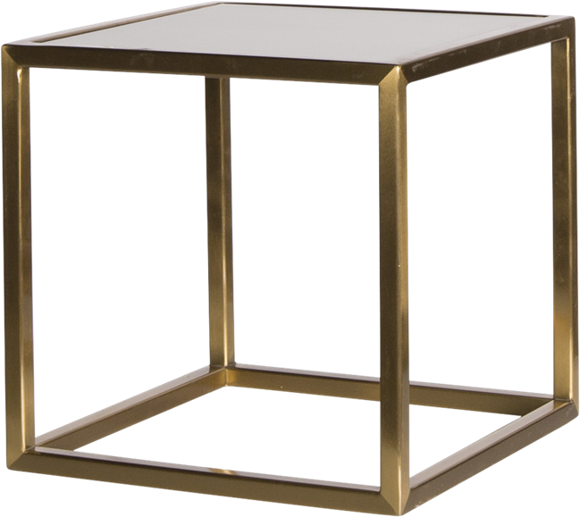 Gold Linear Table Riser Frame - White Top - 30 x 30 x 30cm H