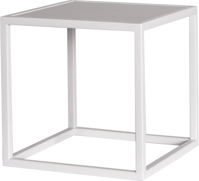 White Linear Table Riser Frame - White Top - 30 x 30 x 30cm H