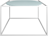 White Linear Side Table Round
