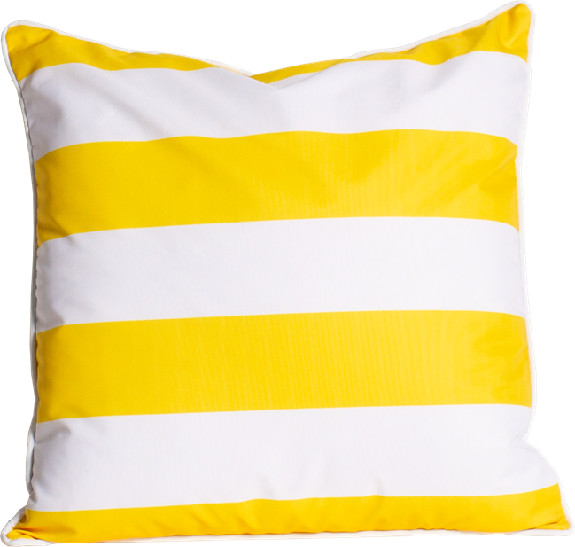 Stripe Cushion - Yellow/White - 50 x 50cm