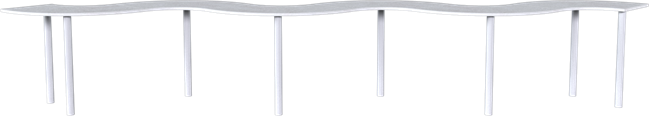 Pluto Bar Table - Wave 7.25m