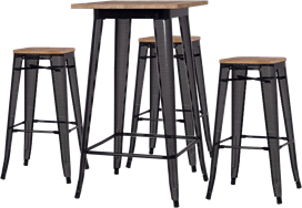 Tolix Timber Square Bar Table Package