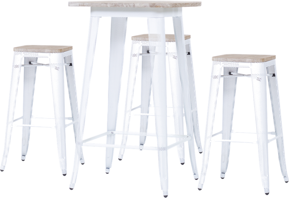 Tolix Timber Square Bar Table Package