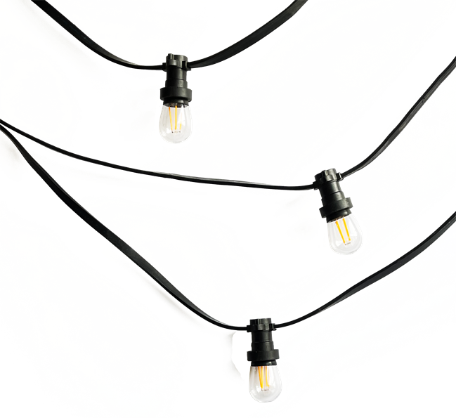 LED Festoons - 20m with small clear globes