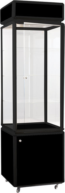 Showcase Tower - Black Base & Lights TOBL - 60 x 60 x 200cm H - Harry ...