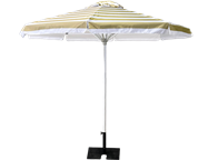 Striped Umbrella - 3m Octagonal - Natural/White