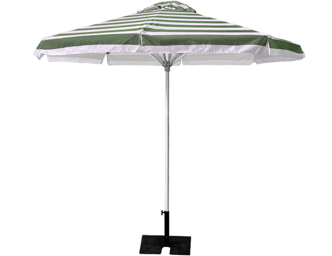 Striped Umbrella - 3m Octagonal - Green/White
